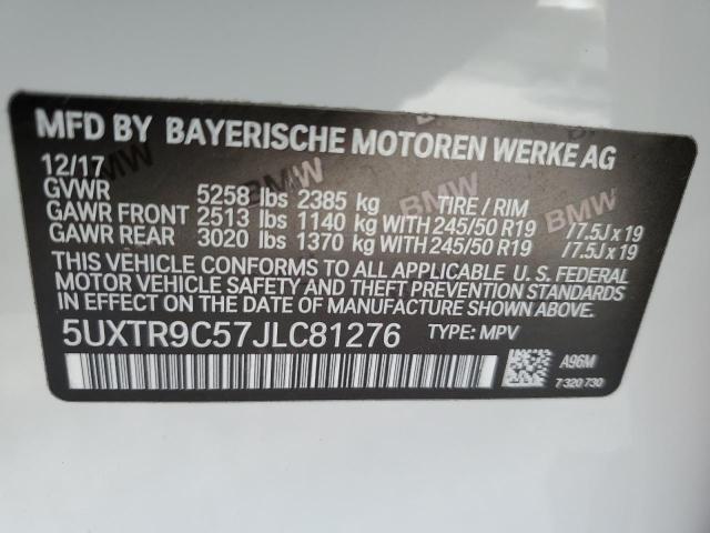 Photo 9 VIN: 5UXTR9C57JLC81276 - BMW X3 XDRIVE3 