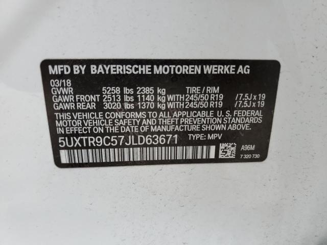 Photo 11 VIN: 5UXTR9C57JLD63671 - BMW X3 XDRIVE3 