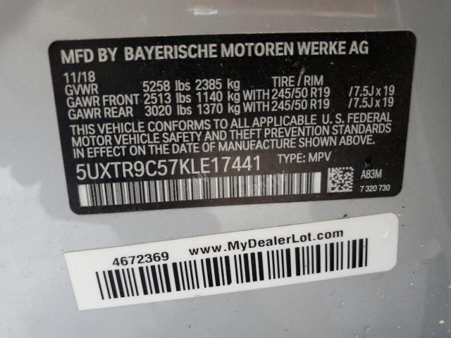 Photo 12 VIN: 5UXTR9C57KLE17441 - BMW X3 XDRIVE3 