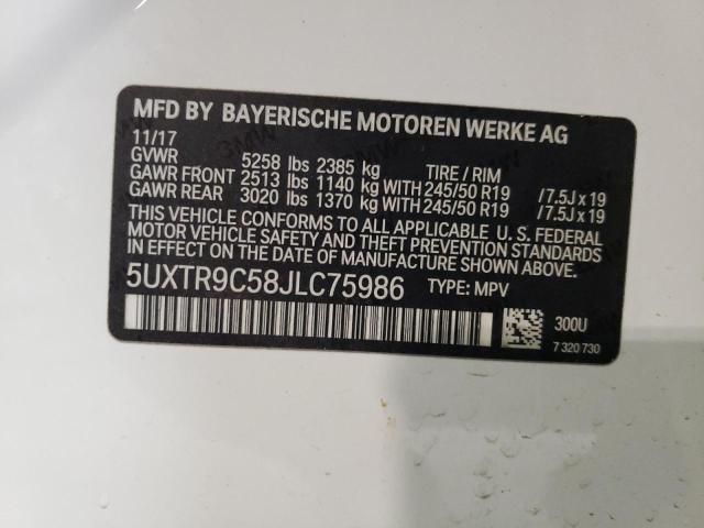 Photo 12 VIN: 5UXTR9C58JLC75986 - BMW X3 XDRIVE3 