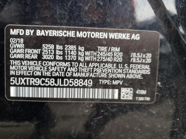 Photo 12 VIN: 5UXTR9C58JLD58849 - BMW X3 XDRIVE3 