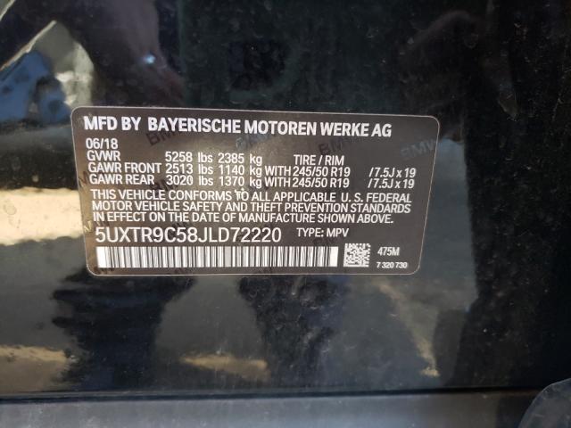 Photo 9 VIN: 5UXTR9C58JLD72220 - BMW X3 XDRIVE3 