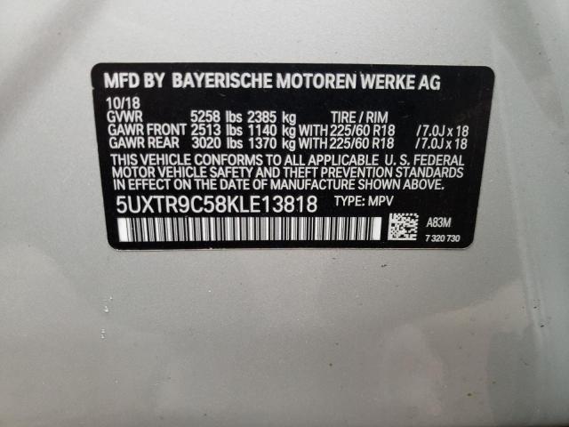 Photo 9 VIN: 5UXTR9C58KLE13818 - BMW X3 XDRIVE3 