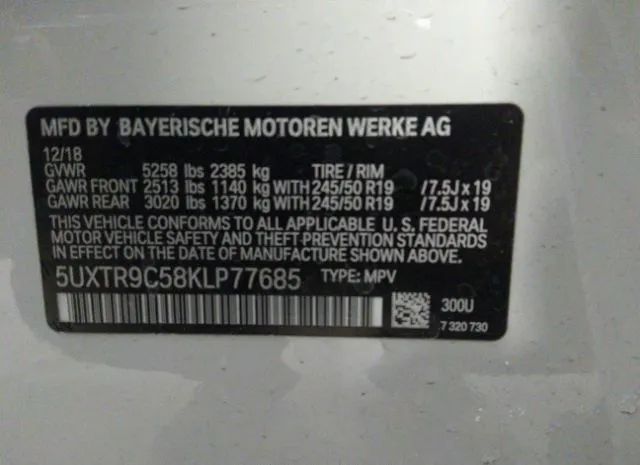 Photo 8 VIN: 5UXTR9C58KLP77685 - BMW X3 