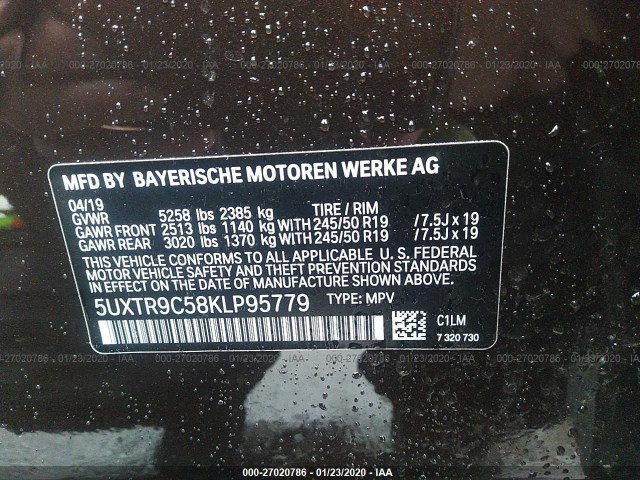 Photo 8 VIN: 5UXTR9C58KLP95779 - BMW X3 