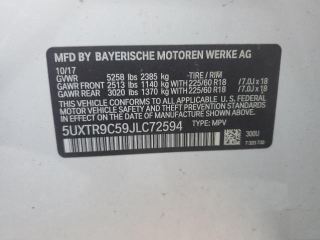 Photo 12 VIN: 5UXTR9C59JLC72594 - BMW X3 XDRIVE3 