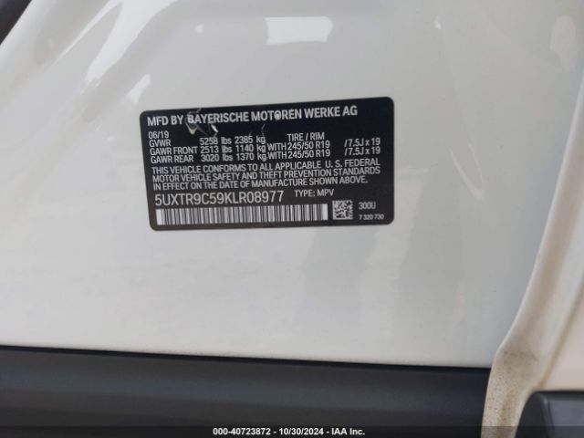 Photo 8 VIN: 5UXTR9C59KLR08977 - BMW X3 