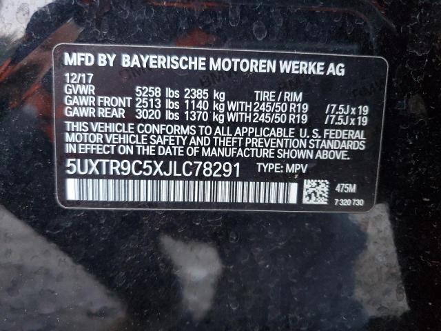 Photo 9 VIN: 5UXTR9C5XJLC78291 - BMW X3 XDRIVE3 