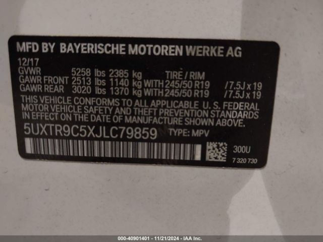 Photo 8 VIN: 5UXTR9C5XJLC79859 - BMW X3 