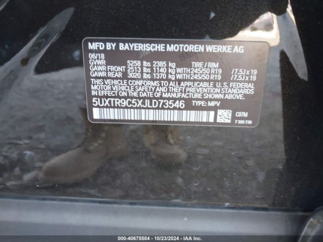 Photo 8 VIN: 5UXTR9C5XJLD73546 - BMW X3 