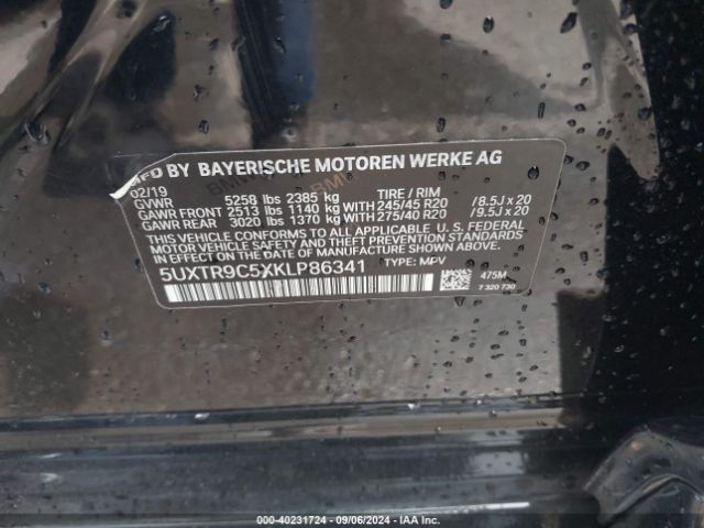 Photo 8 VIN: 5UXTR9C5XKLP86341 - BMW X3 