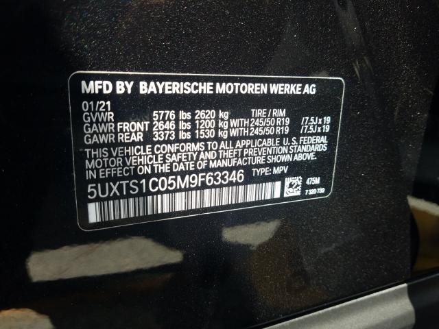 Photo 9 VIN: 5UXTS1C05M9F63346 - BMW X3 XDRIVE3 