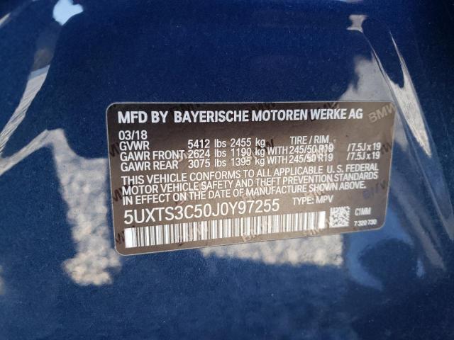 Photo 9 VIN: 5UXTS3C50J0Y97255 - BMW X3 XDRIVEM 