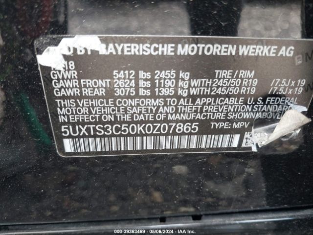 Photo 8 VIN: 5UXTS3C50K0Z07865 - BMW X3 