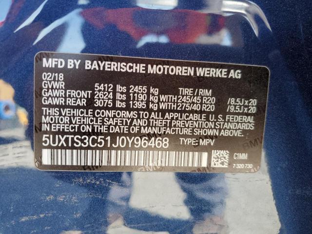 Photo 12 VIN: 5UXTS3C51J0Y96468 - BMW X3 XDRIVEM 