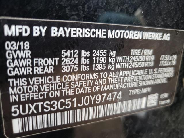 Photo 9 VIN: 5UXTS3C51J0Y97474 - BMW X3 XDRIVEM 