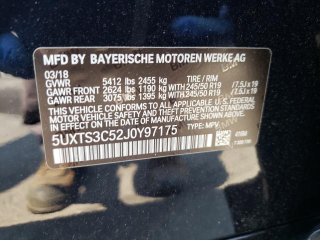 Photo 9 VIN: 5UXTS3C52J0Y97175 - BMW X3 XDRIVEM 