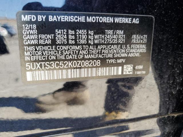 Photo 12 VIN: 5UXTS3C52K0Z08208 - BMW X3 XDRIVEM 