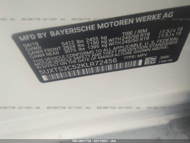 Photo 8 VIN: 5UXTS3C52KLR72456 - BMW X3 