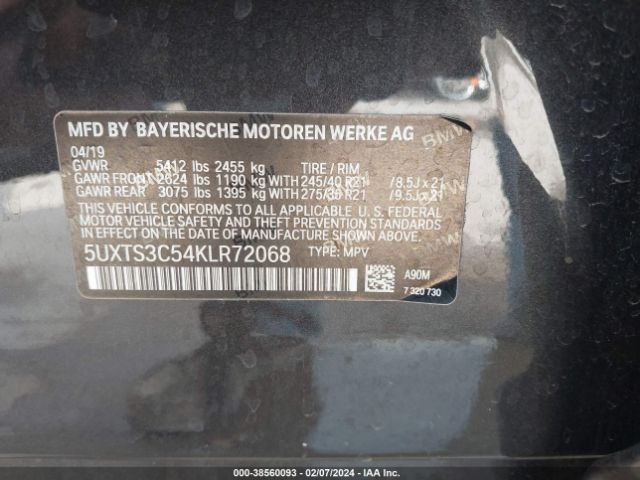 Photo 8 VIN: 5UXTS3C54KLR72068 - BMW X3 