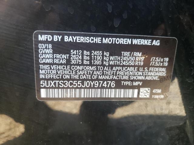 Photo 9 VIN: 5UXTS3C55J0Y97476 - BMW X3 XDRIVEM 