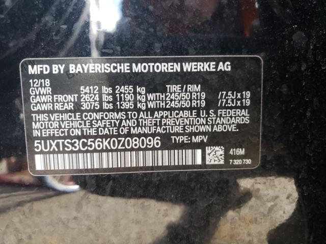 Photo 9 VIN: 5UXTS3C56K0Z08096 - BMW X3 XDRIVEM 