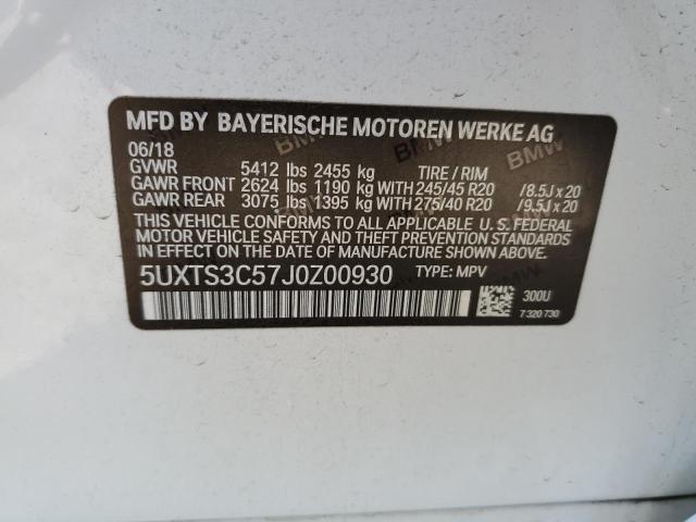 Photo 12 VIN: 5UXTS3C57J0Z00930 - BMW X3 XDRIVEM 