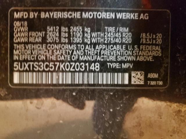 Photo 12 VIN: 5UXTS3C57K0Z03148 - BMW X3 XDRIVEM 