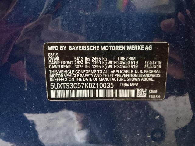 Photo 9 VIN: 5UXTS3C57K0Z10035 - BMW X3 