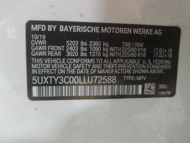 Photo 9 VIN: 5UXTY3C00LLU72588 - BMW X3 SDRIVE3 