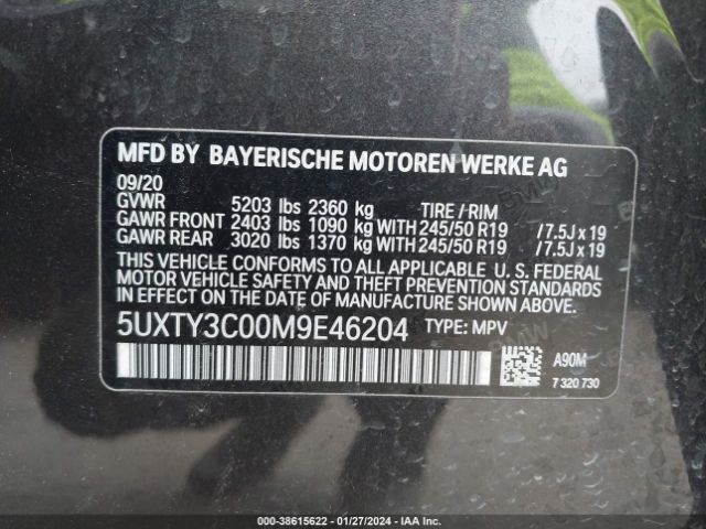 Photo 8 VIN: 5UXTY3C00M9E46204 - BMW X3 