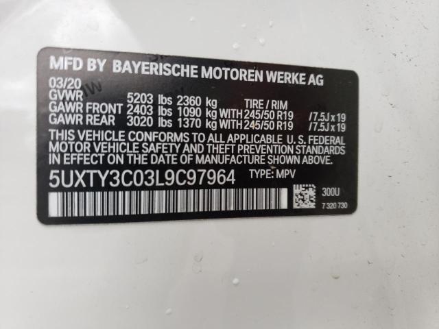 Photo 9 VIN: 5UXTY3C03L9C97964 - BMW X3 SDRIVE3 