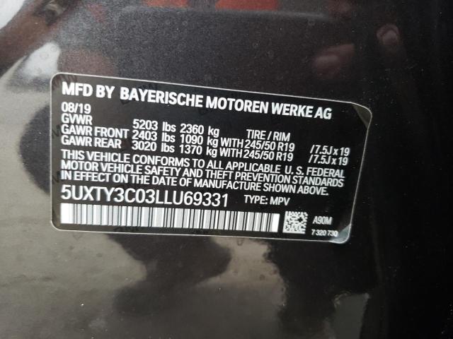 Photo 12 VIN: 5UXTY3C03LLU69331 - BMW X3 SDRIVE3 