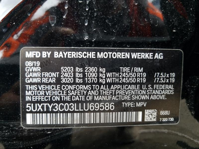 Photo 9 VIN: 5UXTY3C03LLU69586 - BMW X3 SDRIVE3 