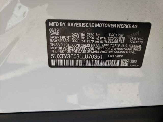 Photo 9 VIN: 5UXTY3C03LLU70351 - BMW X3 SDRIVE3 