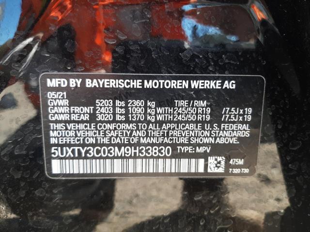 Photo 9 VIN: 5UXTY3C03M9H33830 - BMW X3 SDRIVE3 