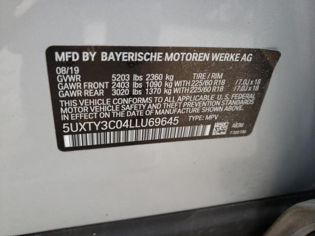 Photo 9 VIN: 5UXTY3C04LLU69645 - BMW X3 SDRIVE3 