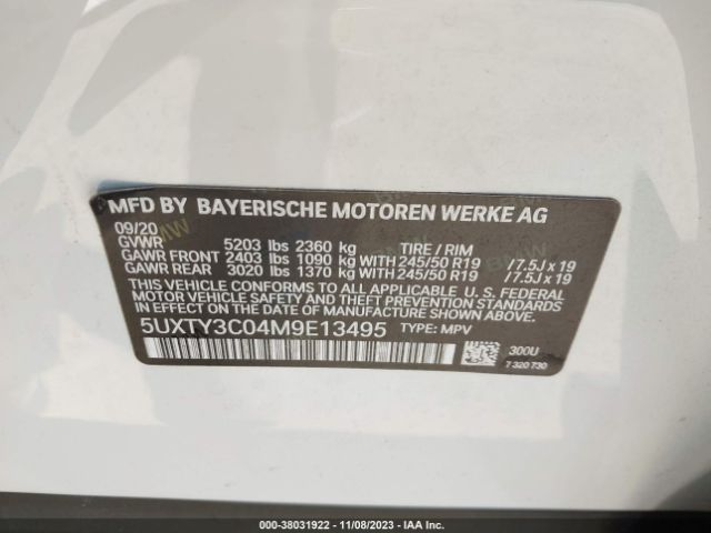 Photo 8 VIN: 5UXTY3C04M9E13495 - BMW X3 