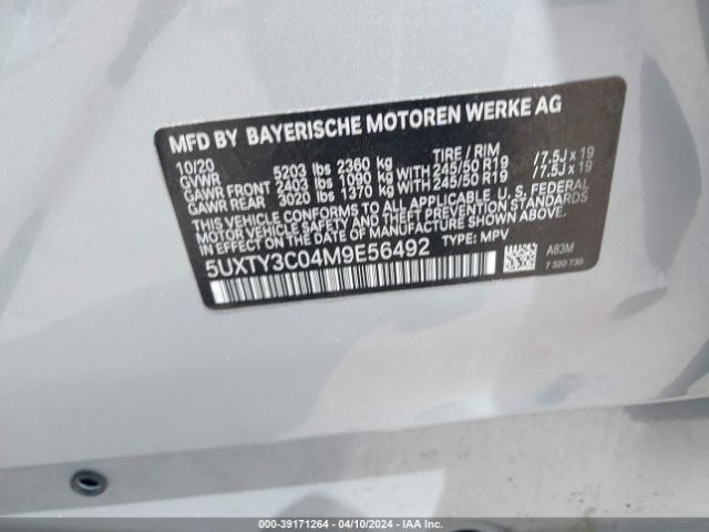 Photo 8 VIN: 5UXTY3C04M9E56492 - BMW X3 