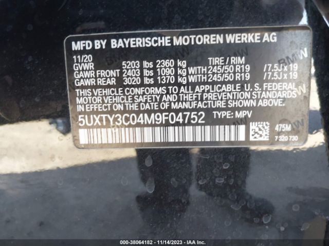 Photo 8 VIN: 5UXTY3C04M9F04752 - BMW X3 