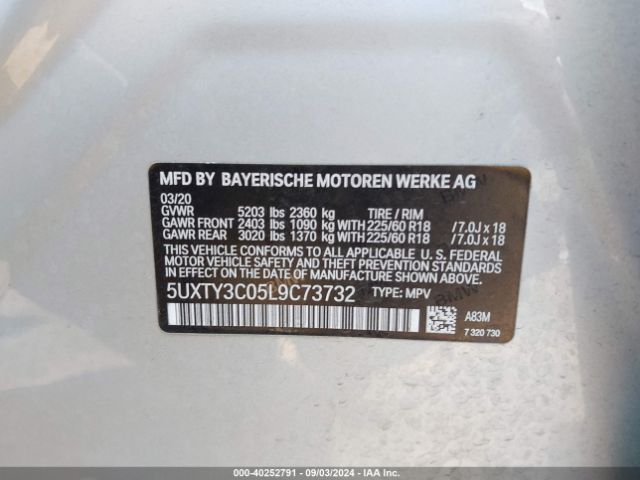 Photo 8 VIN: 5UXTY3C05L9C73732 - BMW X3 