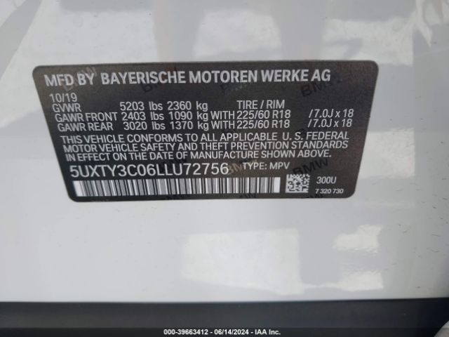 Photo 8 VIN: 5UXTY3C06LLU72756 - BMW X3 