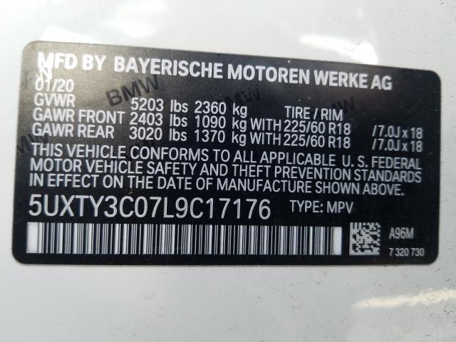 Photo 9 VIN: 5UXTY3C07L9C17176 - BMW X3 SDRIVE3 