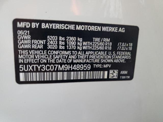 Photo 12 VIN: 5UXTY3C07M9H48959 - BMW X3 SDRIVE3 