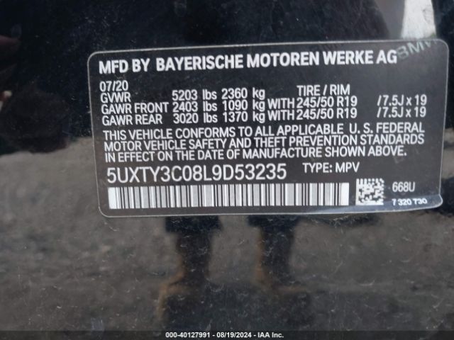 Photo 8 VIN: 5UXTY3C08L9D53235 - BMW X3 