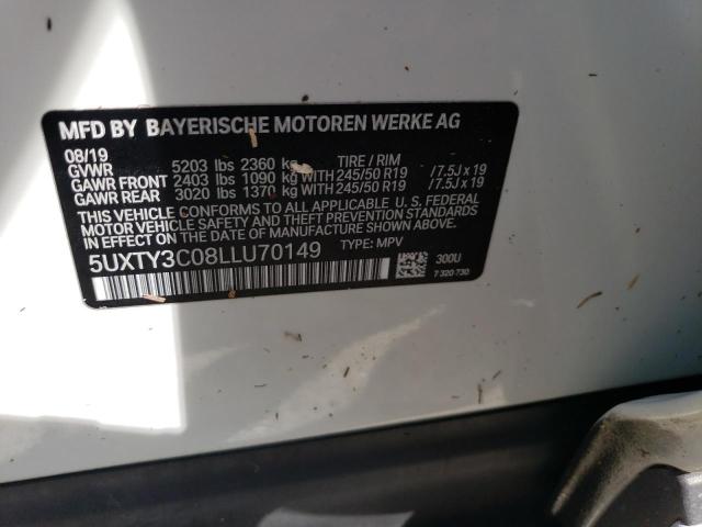 Photo 9 VIN: 5UXTY3C08LLU70149 - BMW X3 SDRIVE3 