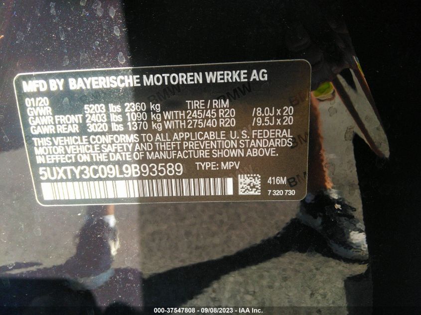 Photo 8 VIN: 5UXTY3C09L9B93589 - BMW X3 