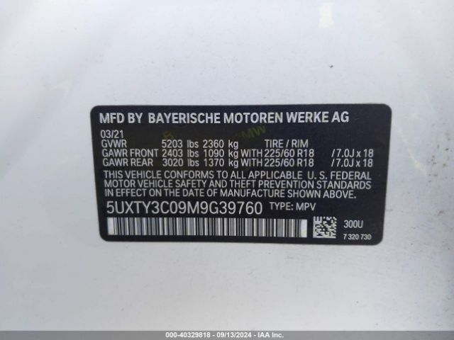 Photo 8 VIN: 5UXTY3C09M9G39760 - BMW X3 