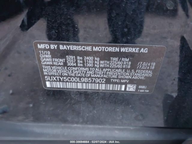 Photo 8 VIN: 5UXTY5C00L9B57902 - BMW X3 