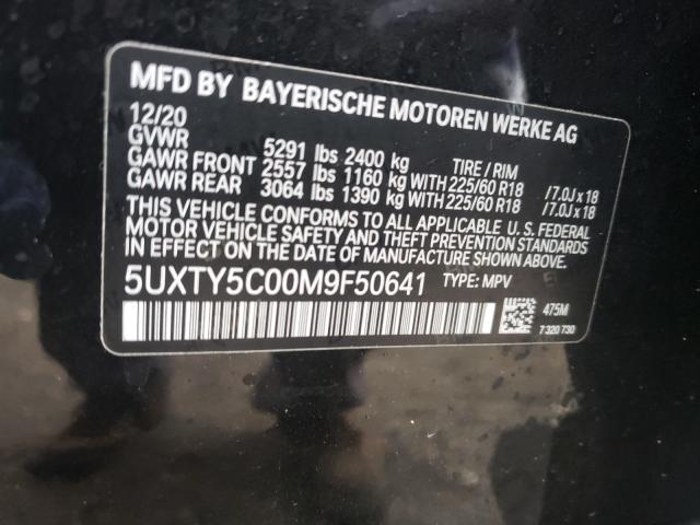 Photo 9 VIN: 5UXTY5C00M9F50641 - BMW X3 